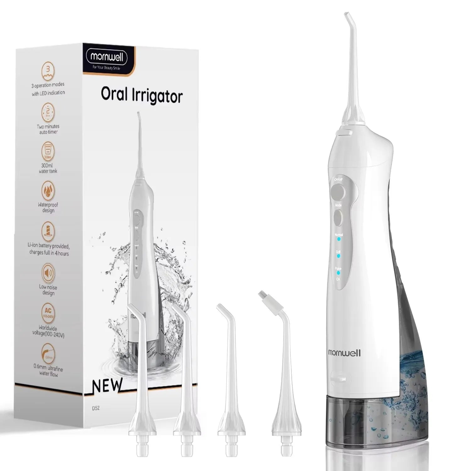 Mornwell D52 cordless water flosser UK edition
