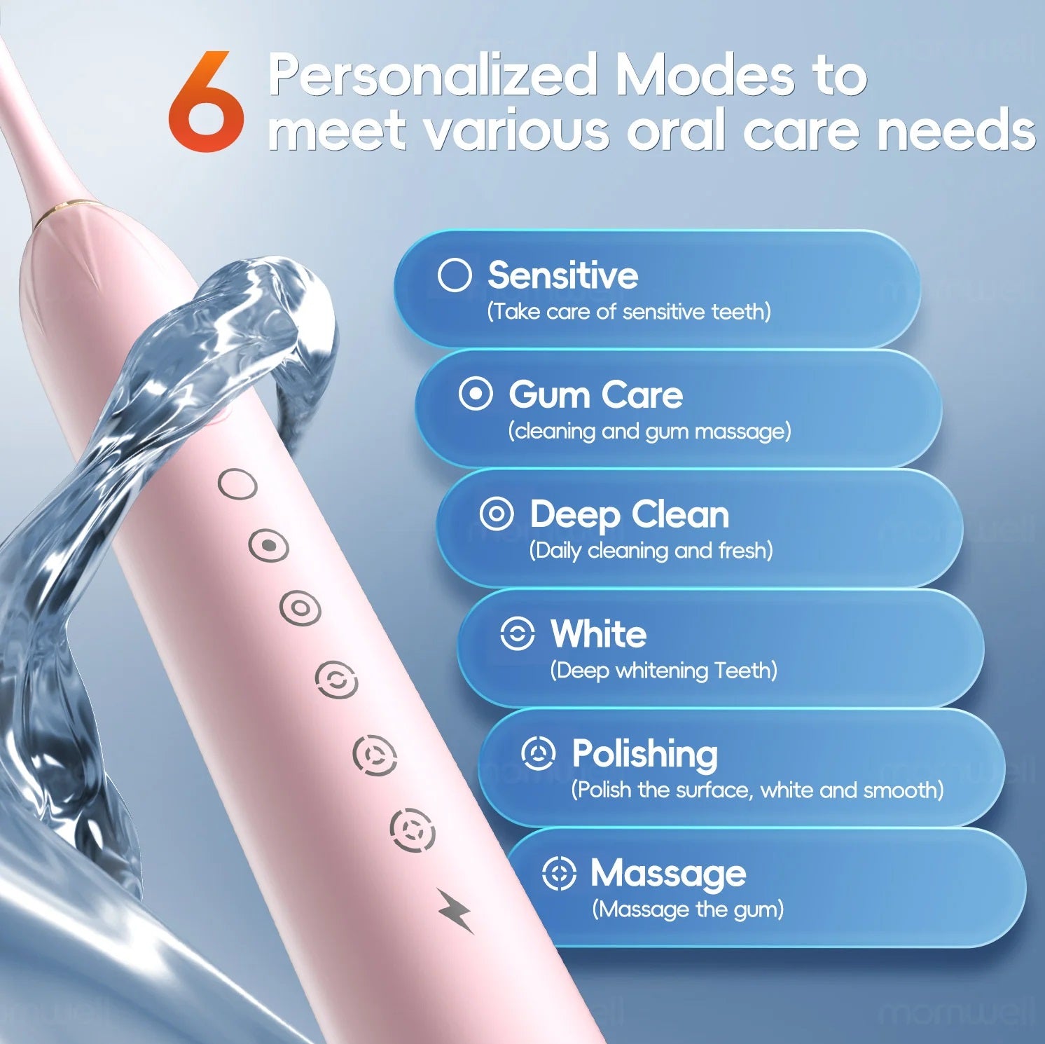 Pink Sonic Electric Toothbrush for Adults