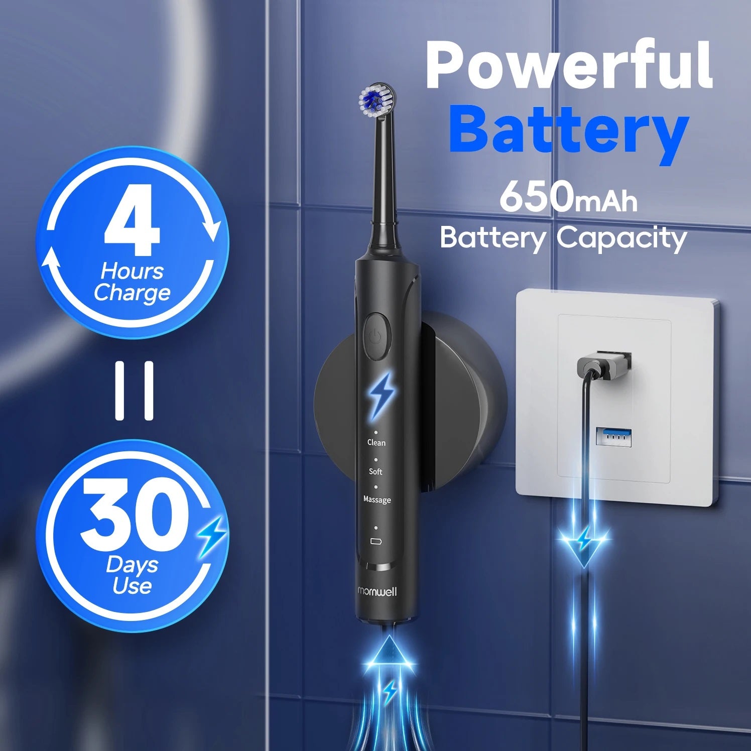 Mornwell T37 sonic electric toothbrush UK