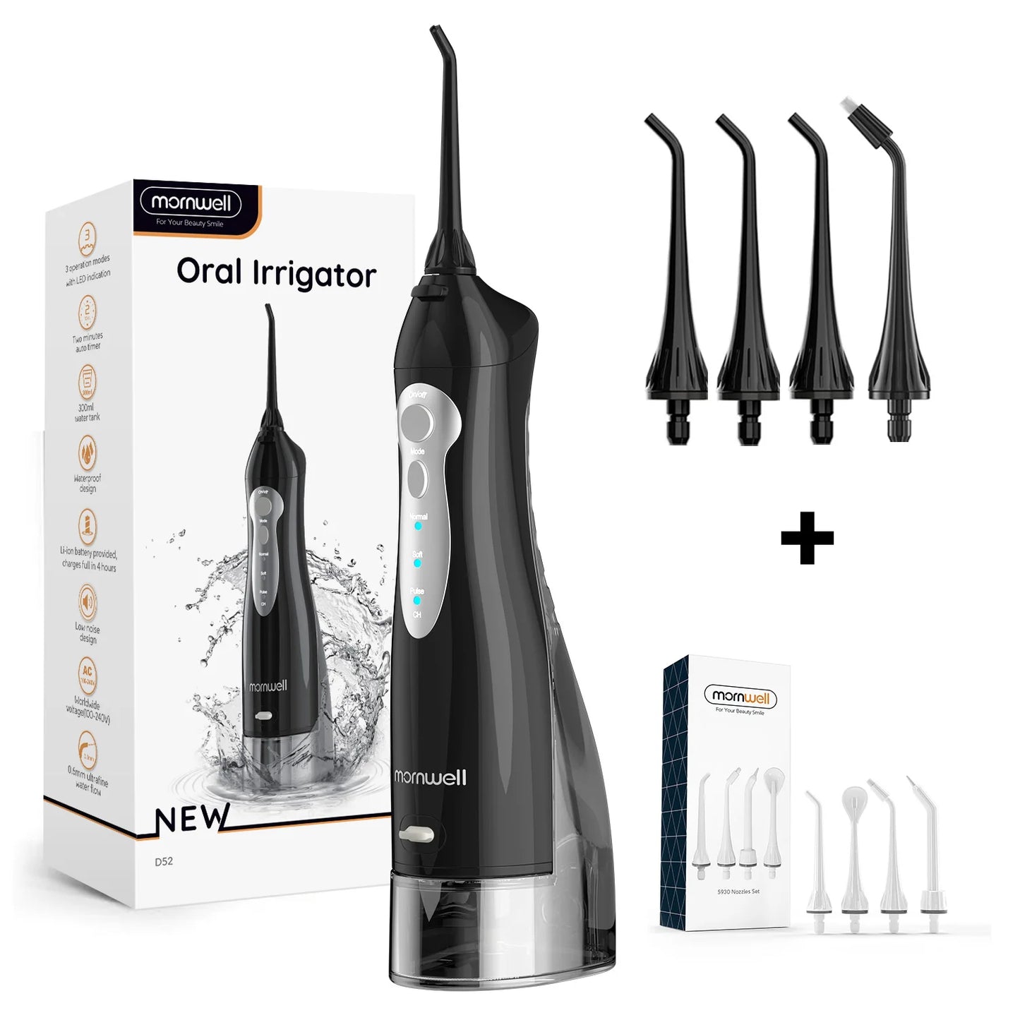 Mornwell D52 cordless water flosser UK edition