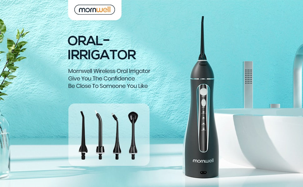 Load video: Mornwell D52 cordless water flosser UK edition